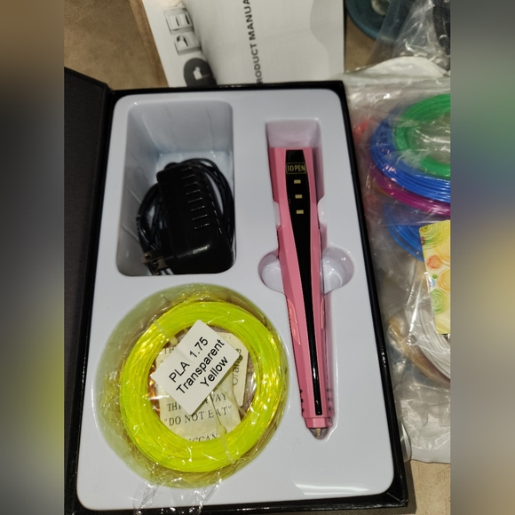3D Printing Pen (Pink) + Reg. & Glow Filaments, Used Once - Picture 3 of 16